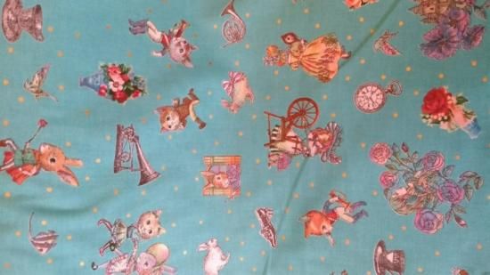 ジョリーフルール　モチーフ柄　Cスピカブルー