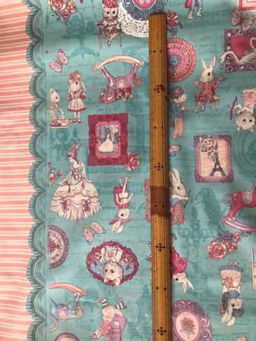 JF　コラージュ柄　アクアブルー