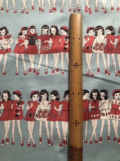 中原淳一　少女柄　レトロライトブルー