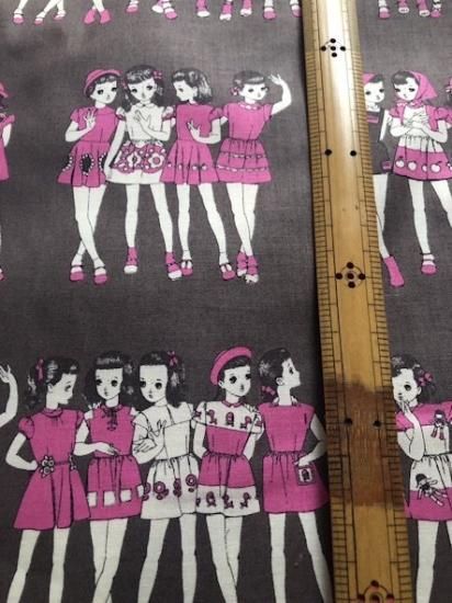 中原淳一　少女柄　グレイッシュブラウン