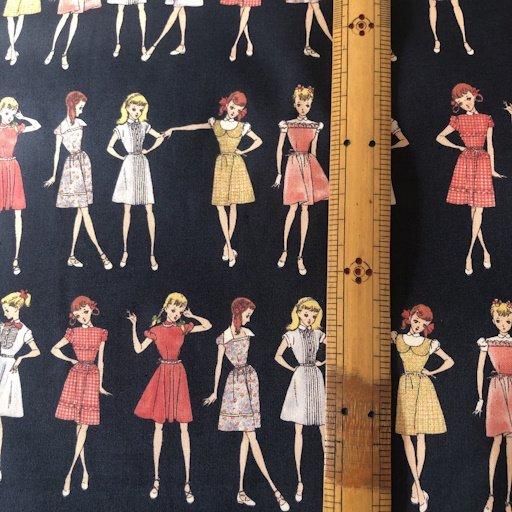 中原淳一　少女柄　濃紺